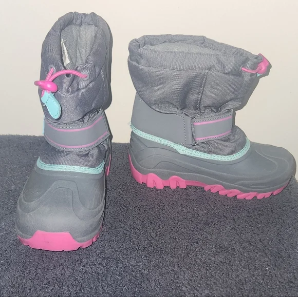 Thermolite Gray/Pink Waterproof Snow Boots Girls Size 1. - Picture 2 of 6